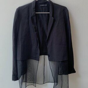 COS Cropped Black Blazer with sheer bottom